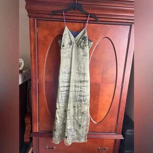 Sage organza midi dress